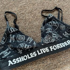 AHoles Live Forever Traditional Art Triangle Bra 159
